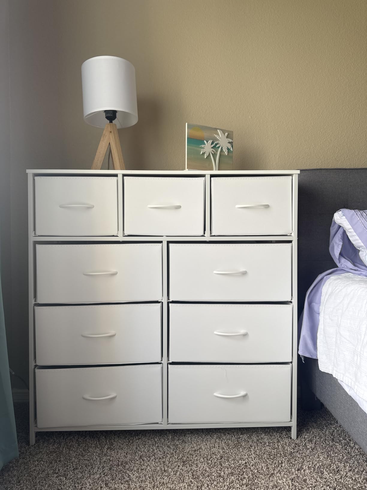 WLIVE Tall Dresser for Bedroom, 9 Drawer Chest of Drawers, Black Wood Grain customer photo 2