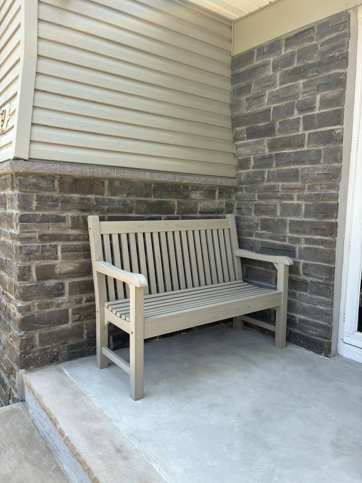 Psilvam 2-Person Outdoor Bench with 700 Lbs Weight Capacity, Teak customer photo 2