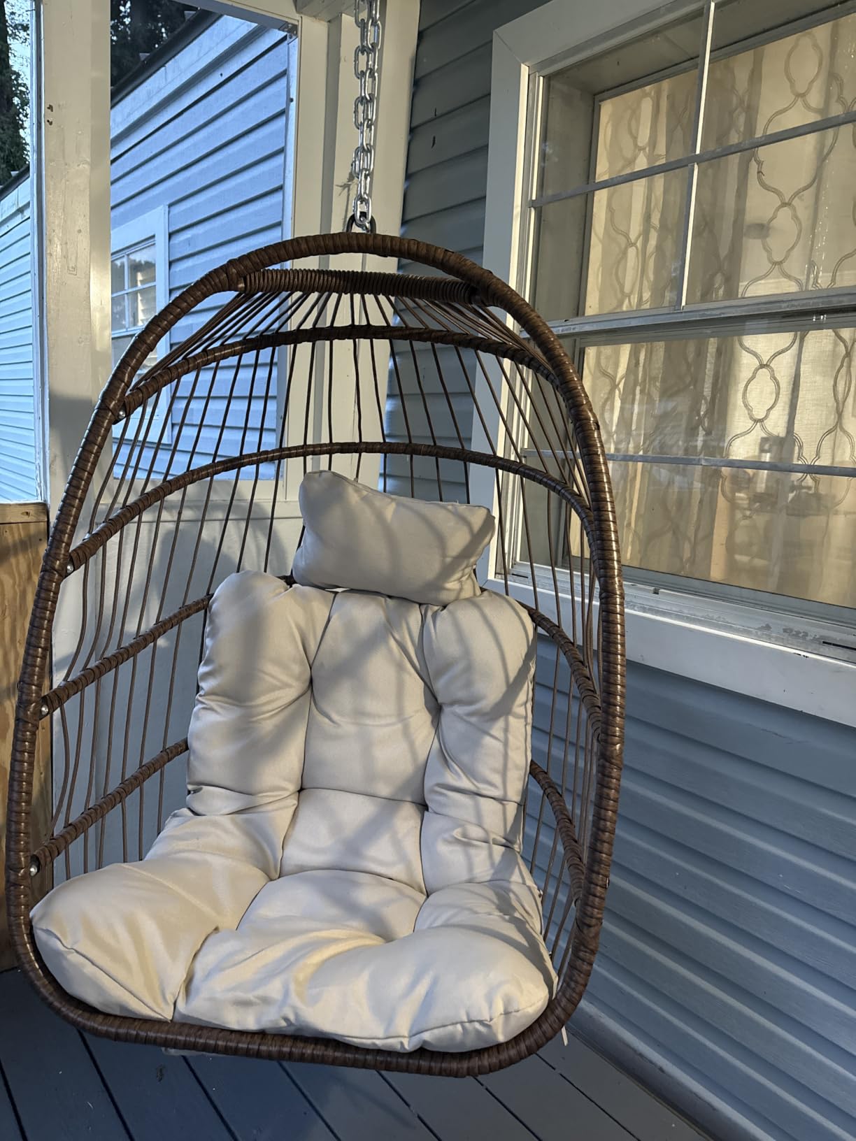 BULEXYARD Outdoor Patio Egg Chair Without Stand, Foldable Swing Chair customer photo 2