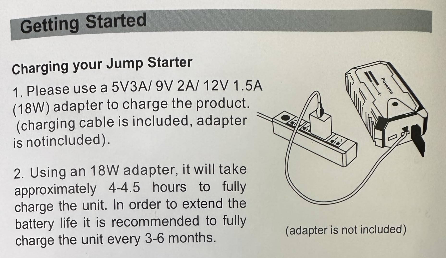 Povasee Jump Starter 5000A Car Jumper Starter, Model A30 12V Jump Box for Car Battery up to 10L Gas or 8L Diesel Engine Battery Jumper Starter Portable with USB Dual Output/LED Light/Storage Case customer photo 1
