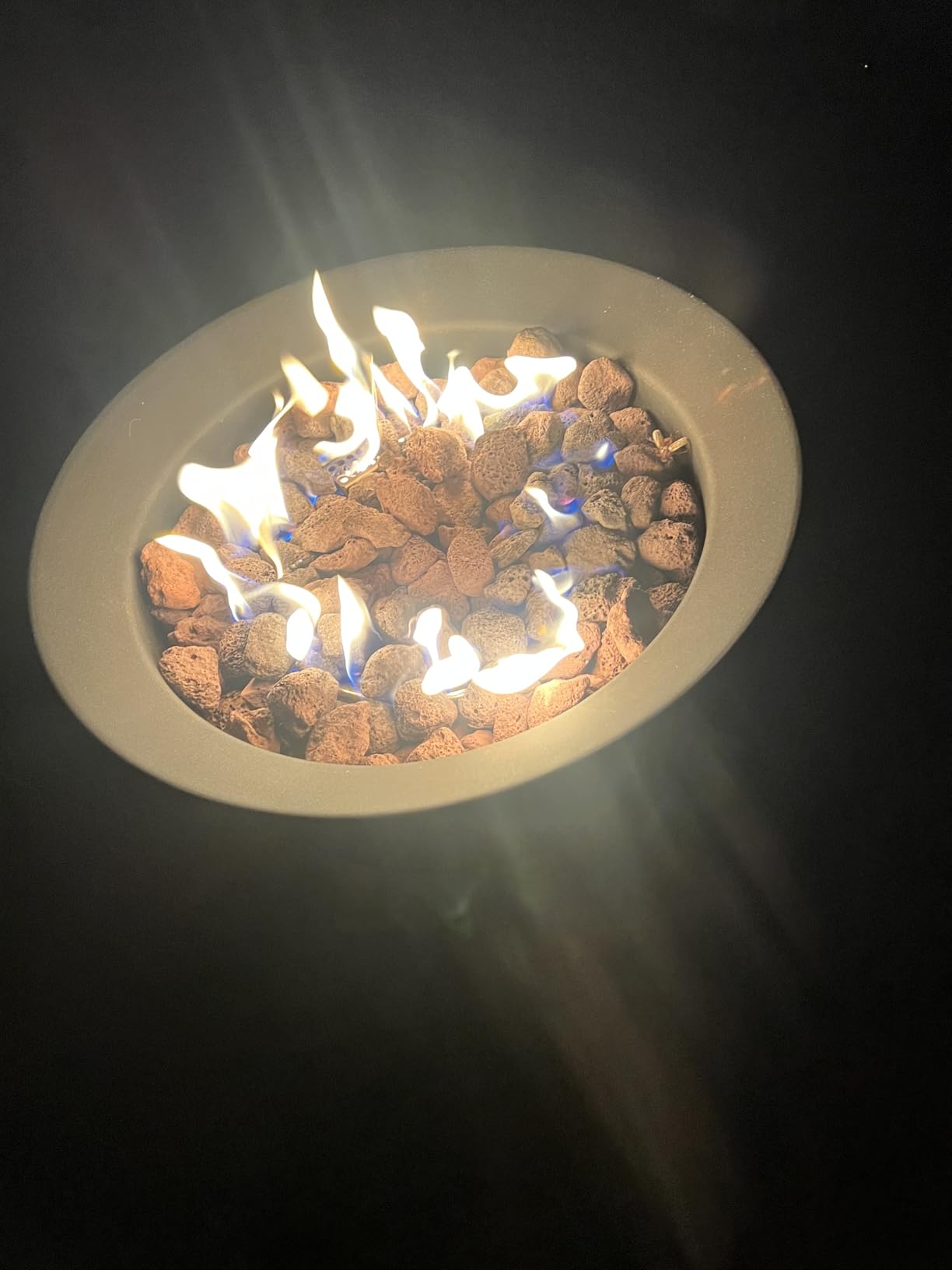 Amazon Basics Portable Propane Fire Pit, 19 inch Round Gas for Patio, 55,000 BTU, Carry Strap, Heat, Warmth and Ambience customer photo 2