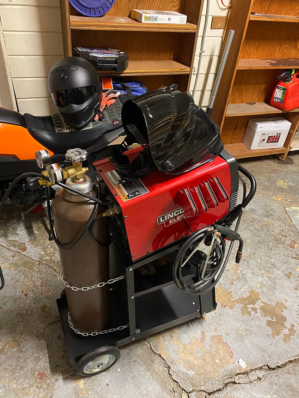 Welding Cart, Welding Carts for MIG/TIG Welder and Plasma Cutter, Black customer photo 2