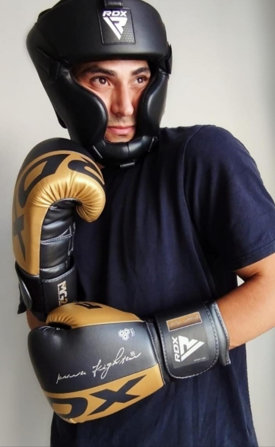 RDX Boxing Gloves, Maya Hide Leather Training Gloves for Muay Thai, Kickboxing, Sparring, Punch Bag, Punching Bag, Kickboxing Gloves, Martial Arts Training, Home Gym, Men, Women, 8 10 12 14 16 oz customer photo 1