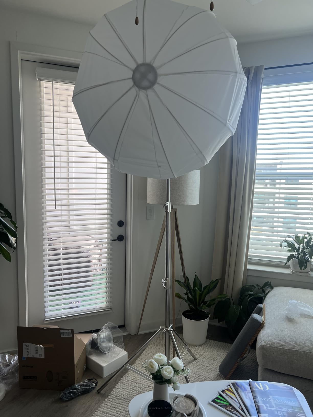 NEEWER 7.2ft/2.2m Stainless Steel Light Stand, Spring Cushioned Heavy Duty customer photo 2