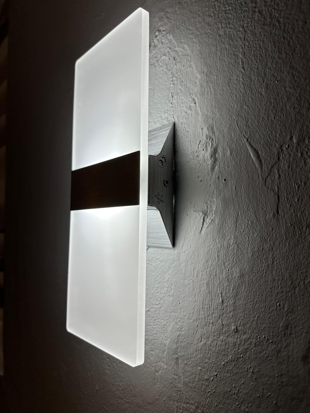 KICAAO Modern Wall Sconces Set of Two, Led Wall Light 10w, 6000k White Light Up Downlight, Hardwired Acrylic Wall Light Lighting, Suitable for Living Room Corridor Bedside (Cool White 6000K 2Pack) customer photo 1