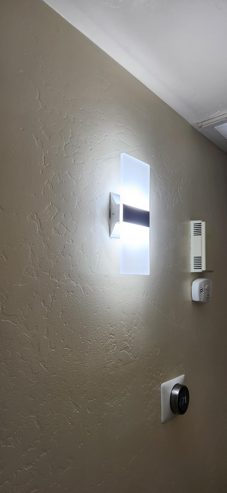 KICAAO Modern Wall Sconces Set of Two, Led Wall Light 10w, 6000k White Light Up Downlight, Hardwired Acrylic Wall Light Lighting, Suitable for Living Room Corridor Bedside (Cool White 6000K 2Pack) customer photo 2