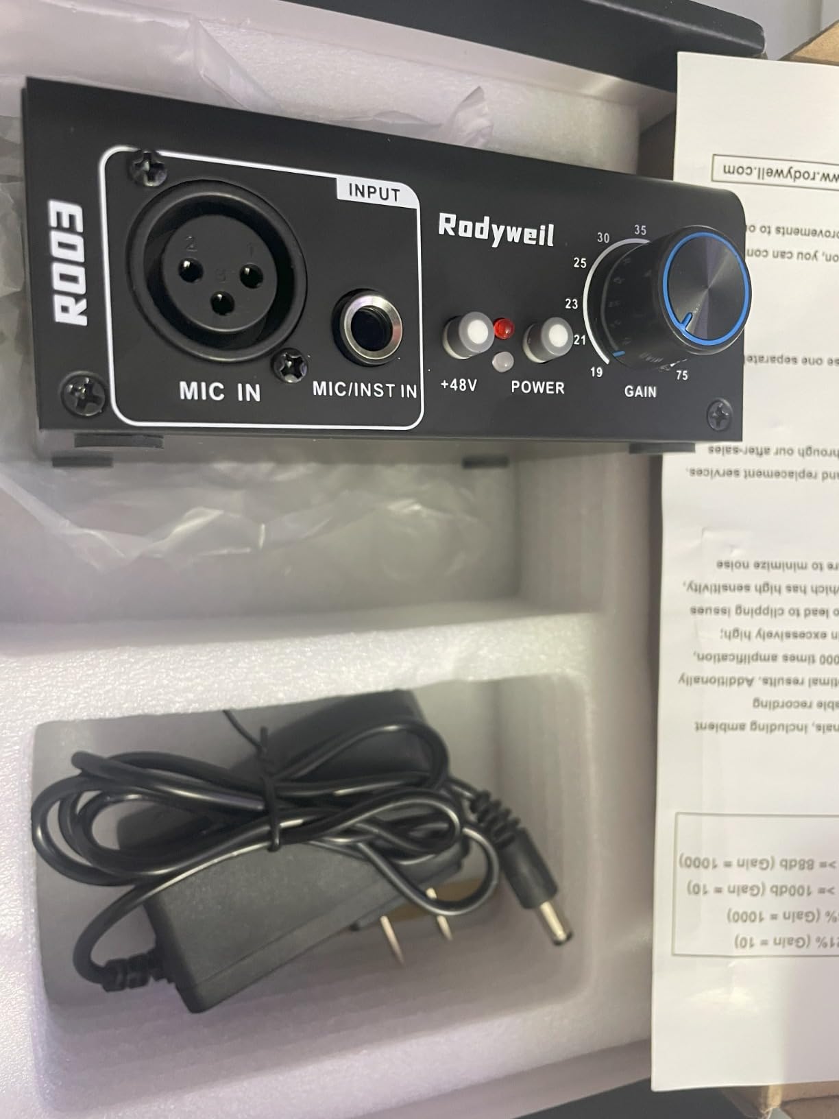 RO03 Mic Preamp,2026 Upgraded, 66db Gain, 120db EIN Ultra Low Noise, for Dynamic & Condenser & Ribbon Microphone & Instrument,with XLR/TRS/TS Line Out, Type C Power Input customer photo 1