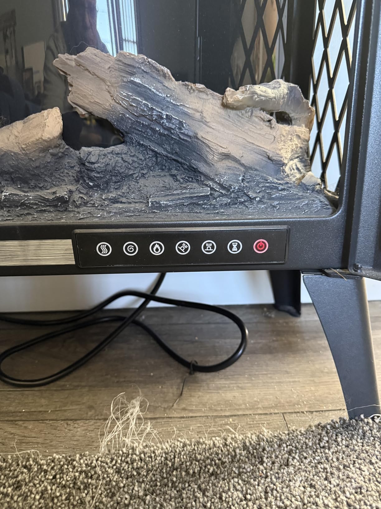 Electactic 24Inch Electric Fireplace Stove , Free-Standing Infrared Fireplace Stove, Controllable 3D Flame, 4 Variable Flame&Log Colors, 1500w, 5100BTU, Black (S230B-BLACK), 23.5