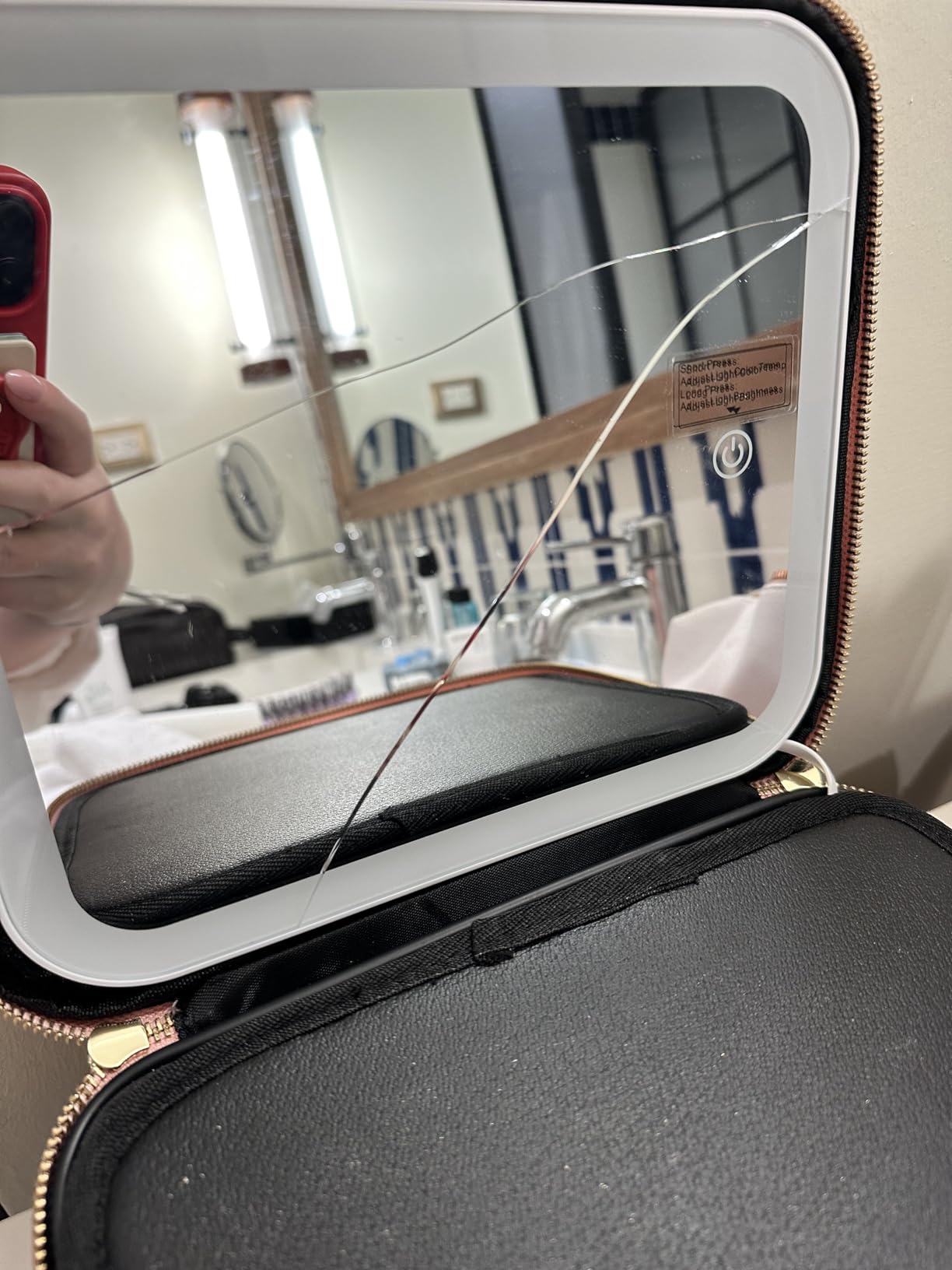 Travel Makeup Bag with Mirror of LED Lighted, Makeup Train Case with Adjustable Dividers, Makeup Case with Mirror and Detachable 10x Magnifying Mirror customer photo 2