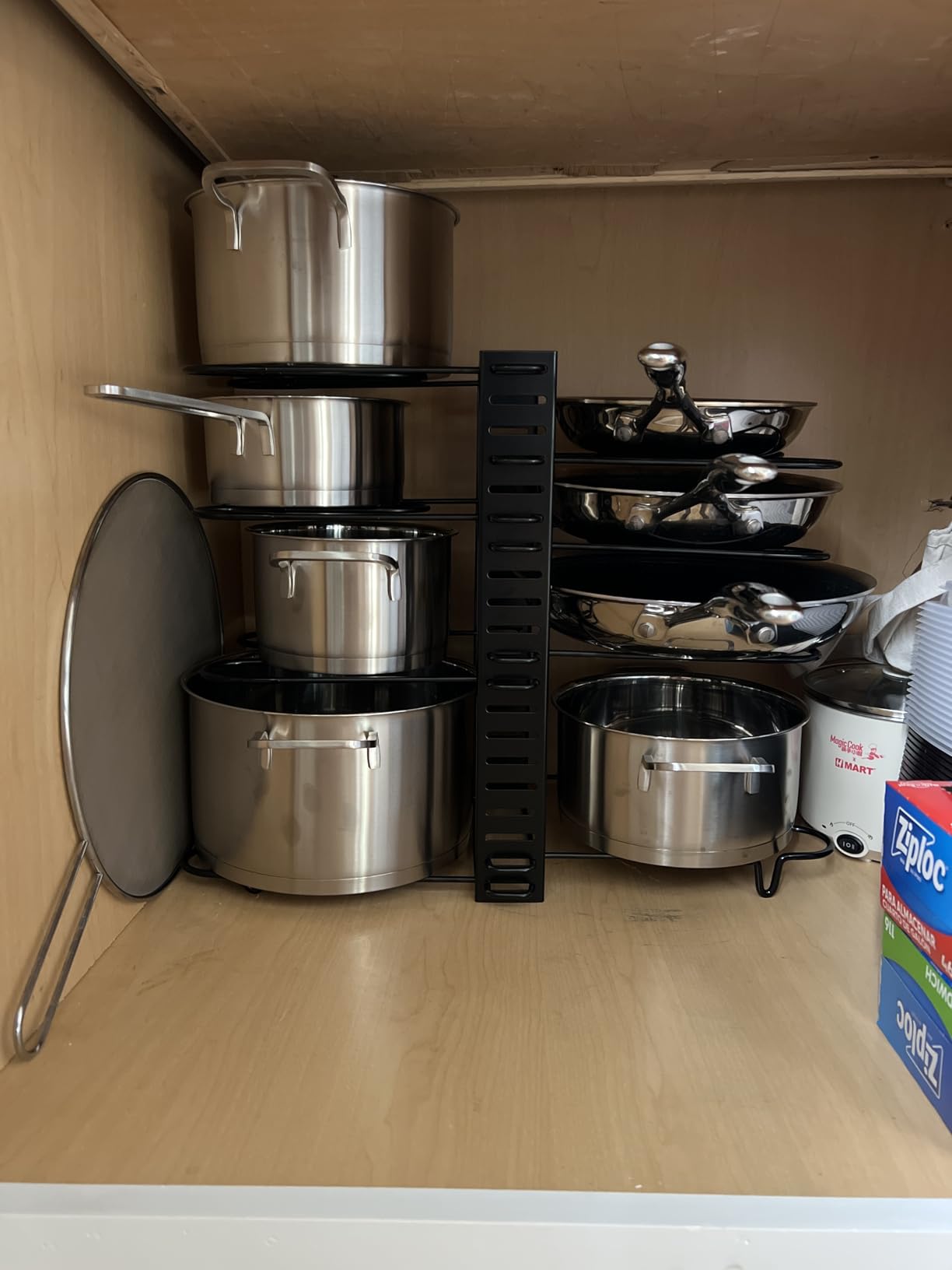 MUDEELA 8-Tier Heavy Duty Pots and Pans Organizer under Cabinet, Black customer photo 2
