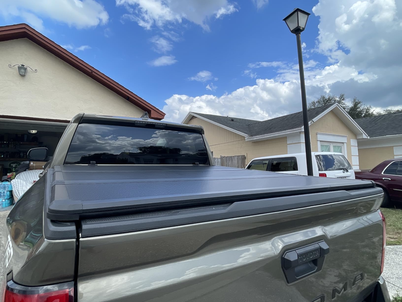 Tutel Hard Shell Folding Truck Bed Tonneau Cover|Fits 2016-2026 Toyota Tacoma w/OE Track System 5' 1