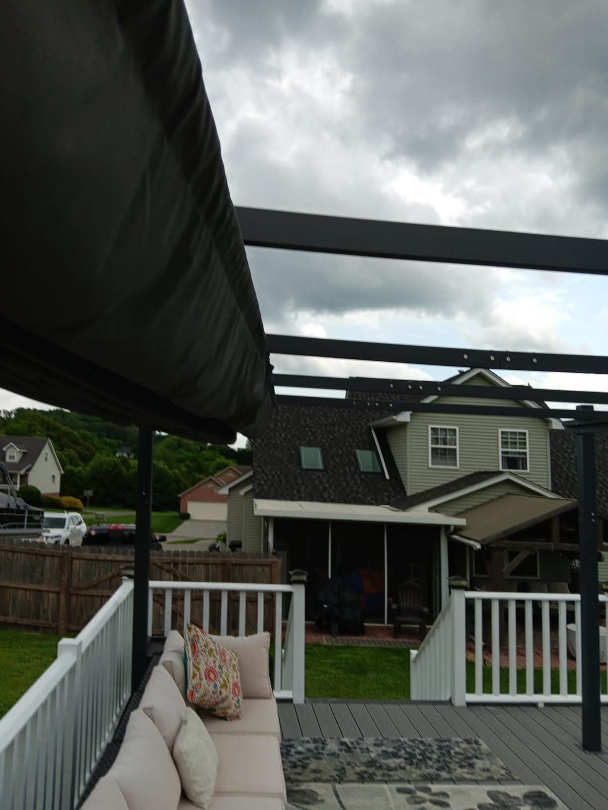 PURPLE LEAF Outdoor Pergola 12' X 16' Retractable Canopy Aluminum, Gray customer photo 1