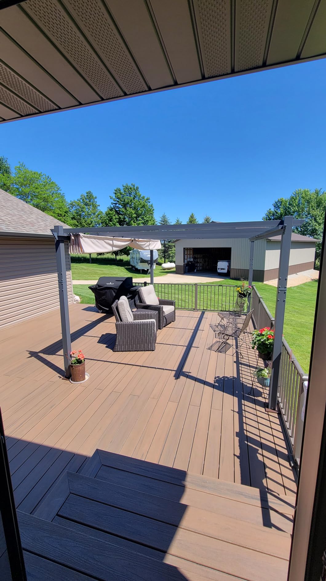PURPLE LEAF Outdoor Pergola 12' X 16' Retractable Canopy Aluminum, Gray customer photo 2