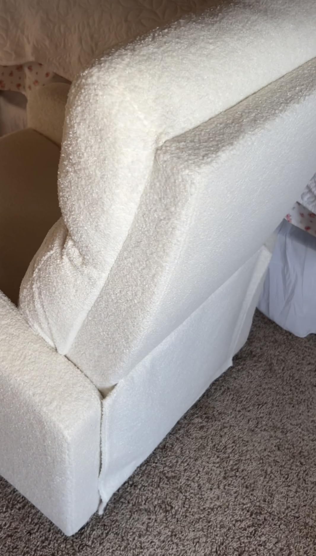 Topeakmart Boucle Recliner Chair Home Theater Seating with Footrest Ivory customer photo 2