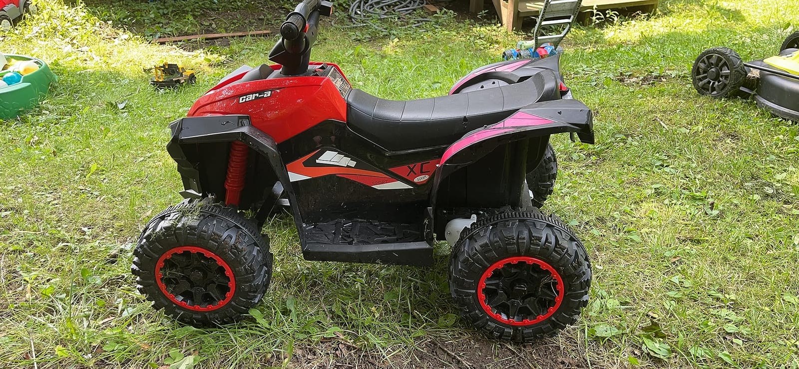 Aosom 12V Kids ATV Quad Car with Forward & Backward Function Ages 3+ Yellow customer photo 2