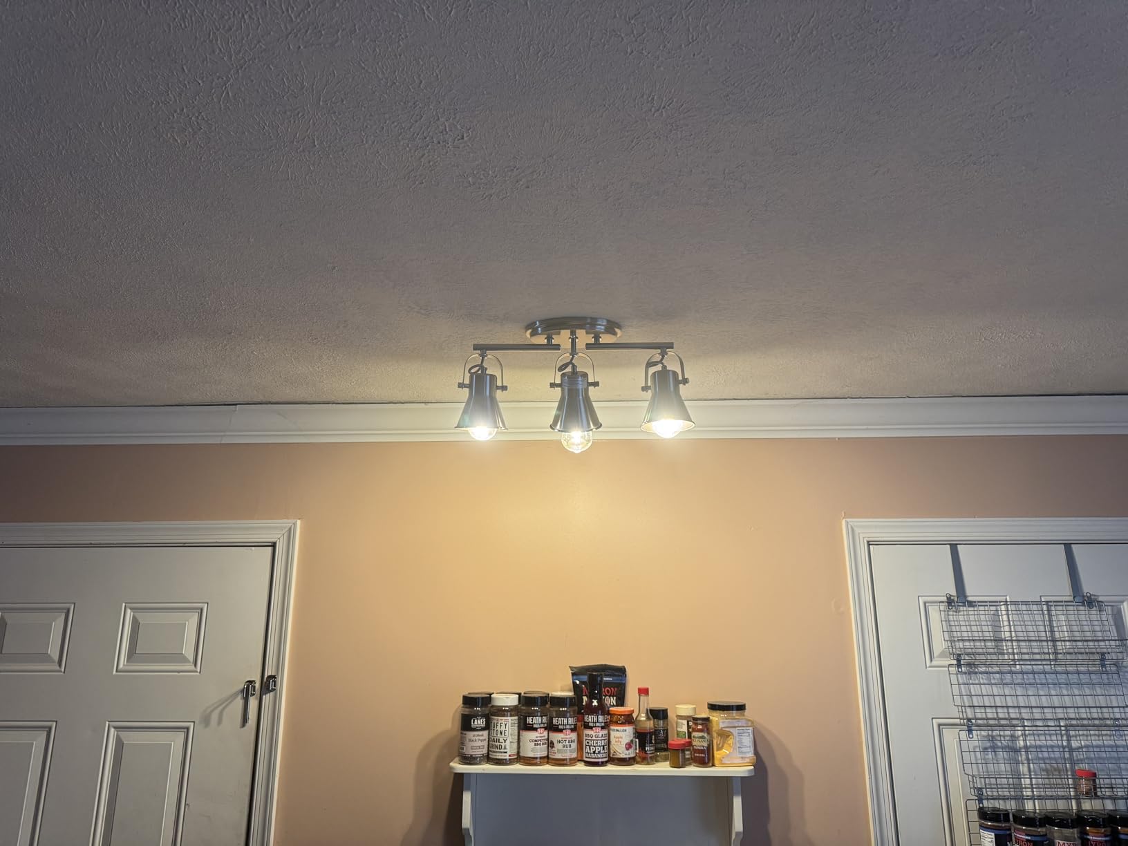 4-Light Track Lighting Kit, Directional Ceiling Light, Industrial Black Kitchen Track Lighting Fixtures Ceiling for Kitchen, Living Room, Dining Room, Hallway. customer photo 1