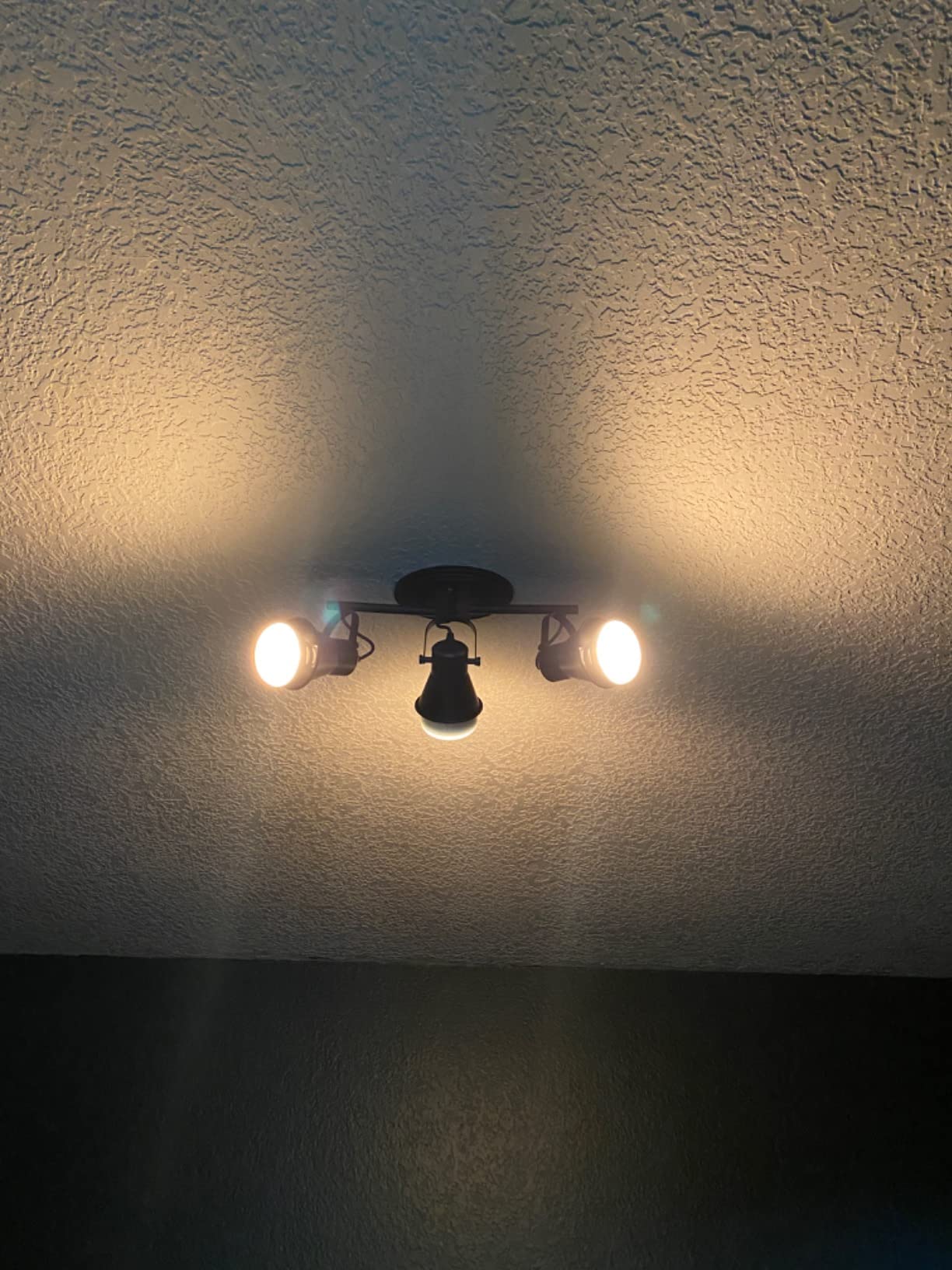 4-Light Track Lighting Kit, Directional Ceiling Light, Industrial Black Kitchen Track Lighting Fixtures Ceiling for Kitchen, Living Room, Dining Room, Hallway. customer photo 2