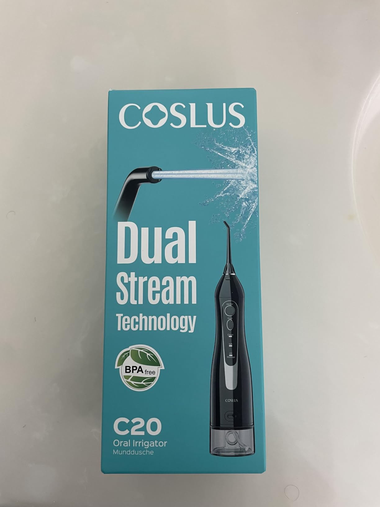 COSLUS ADA Accepted C20 Water Dental Flosser Teeth Pick, 300ML Larger Tank | Portable Rechargeable Oral Irrigator for Orthodontic & Sensitive Gums, Cordless for Travel, Family, Professional Set, Black customer photo 1