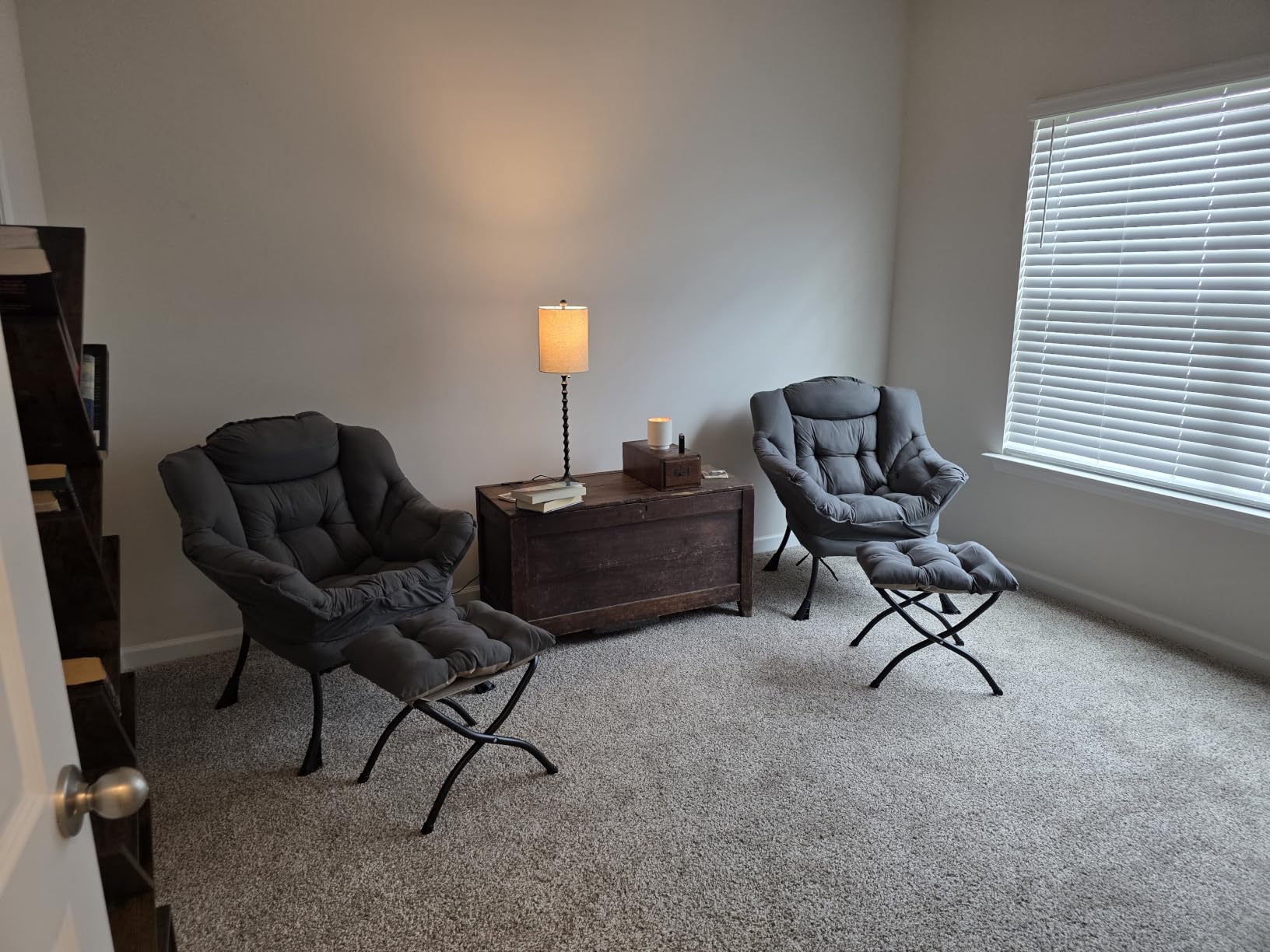 Tiita Lazy Chair with Ottoman, Comfy Reading Accent Chair, Dark Grey customer photo 1