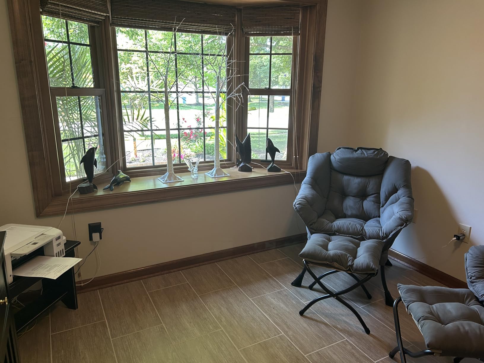 Tiita Lazy Chair with Ottoman, Comfy Reading Accent Chair, Dark Grey customer photo 2