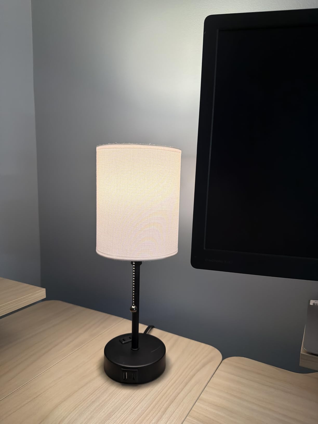 Dicoool Bedside Table Lamp for Bedroom - Small Desk Lamp with USB Ports customer photo 2