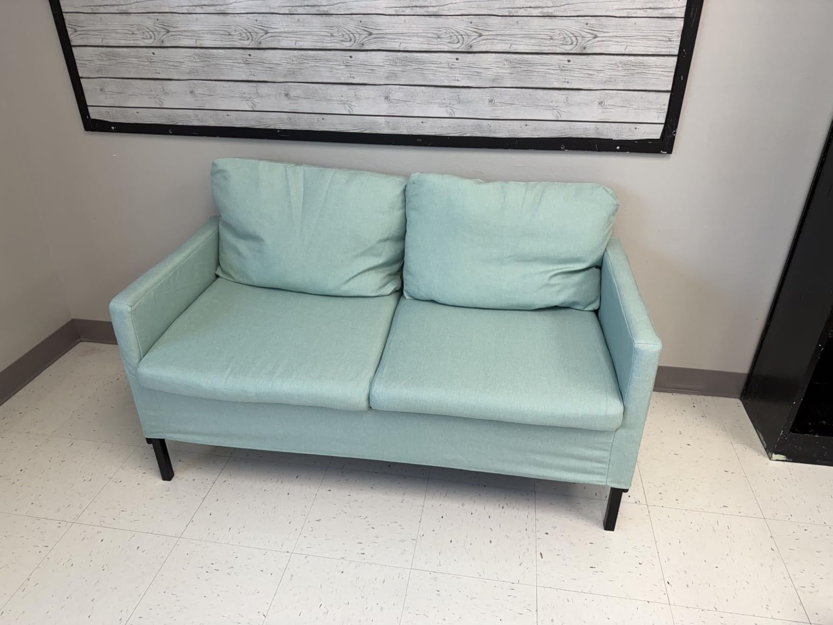 TYBOATLE 51'' Dark Grey Small Couch Loveseat, 2-Seater Linen Sofa customer photo 1