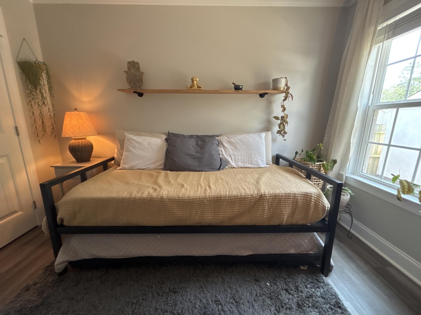 Milliard Twin Daybed and Fold- Up Trundle Set, Daybed with Pop Up Trundle, Black Frame - Mattresses Sold Separately customer photo 2