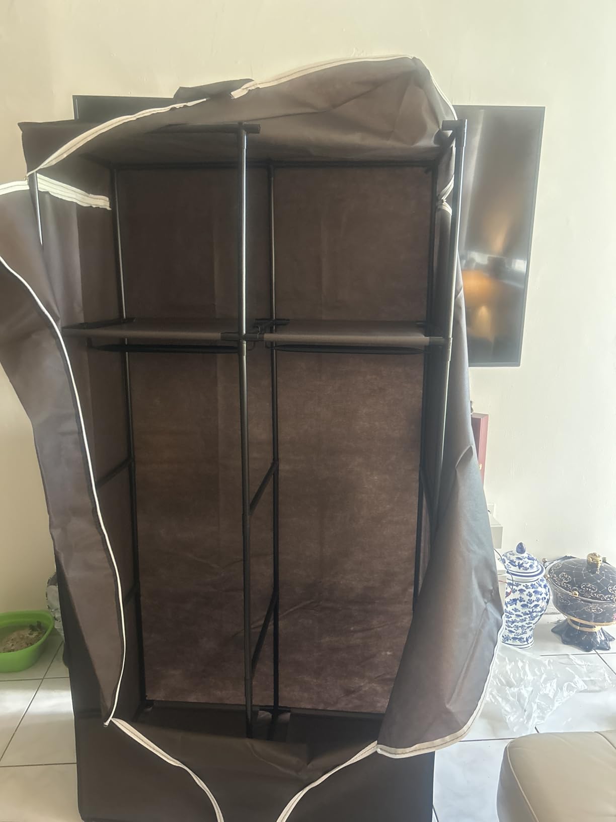 SORCEDAS Wardrobe Closet with Hanging Rods and Shelves for Clothes Storage customer photo 2