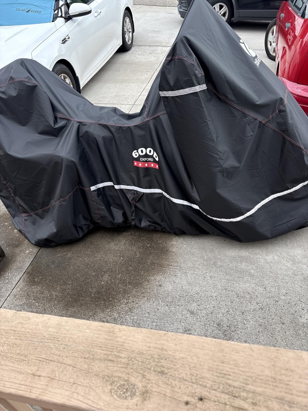 Motorcycle Cover 600D Waterproof for Touring Models Harley Davidson Road King,Road Glide,Street Glide, Electra Glide,Low Rider-ST Indoor & Outdoor Storage Gray customer photo 2