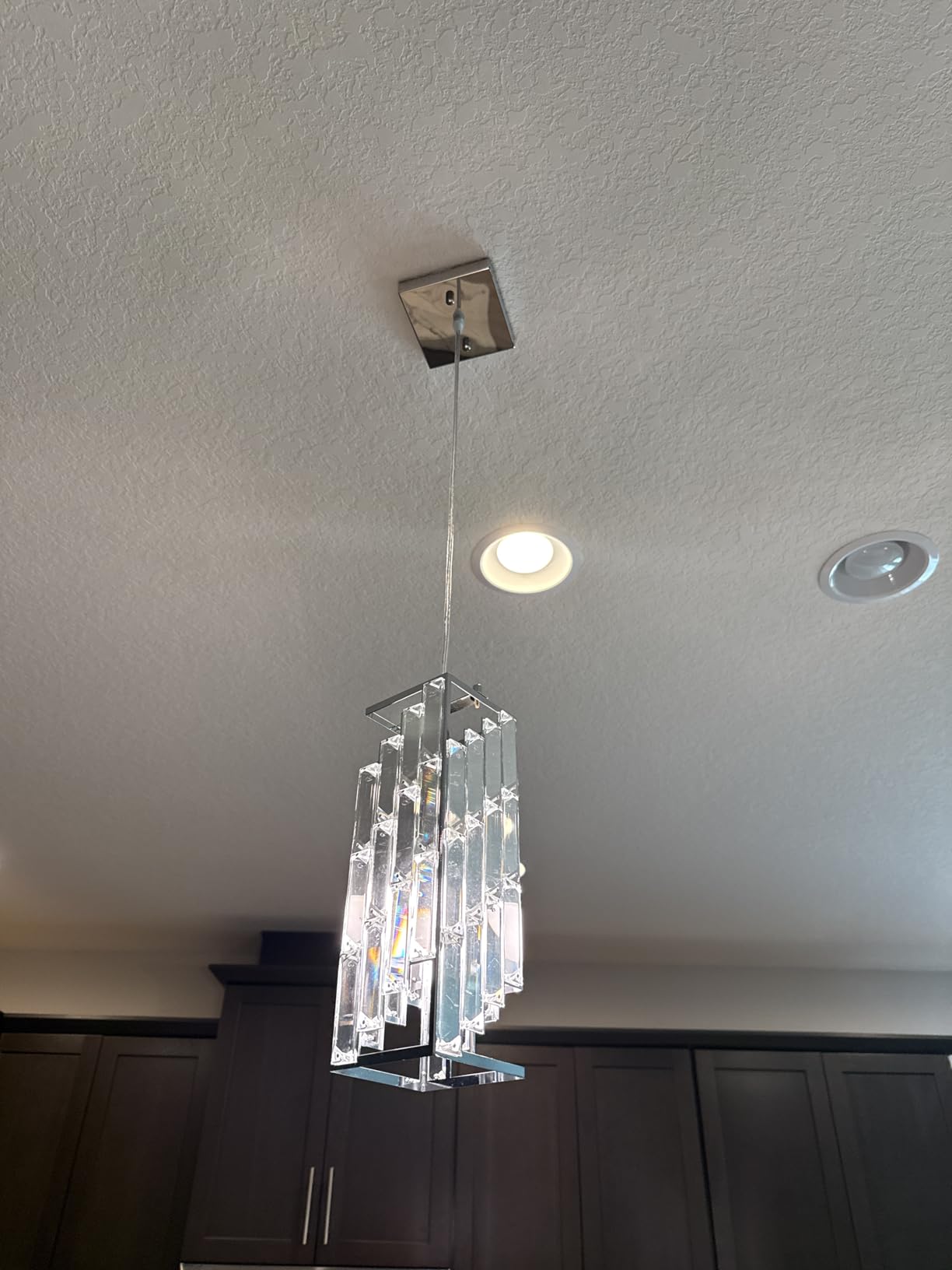 Black Pendant Lighting Modern Pendant Light, Mini Crystal Chandeliers,Adjustable Pendant Light Fixture for Kitchen Island Dinning Room Bedroom (3 Pack) customer photo 2