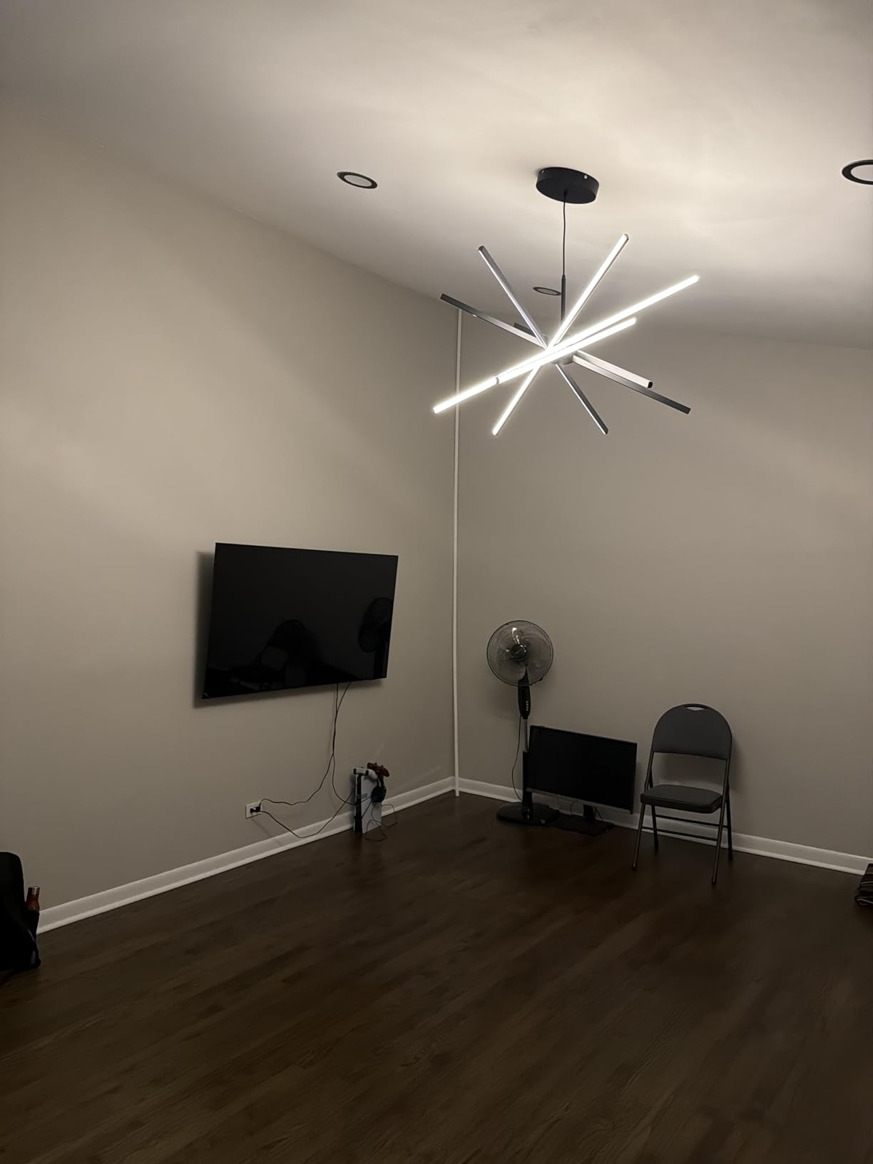 Modern Sputnik Chandelier Ceiling 82W LED Black Pendant Light Embedded Mount Chandeliers Dining Room Light Fixtures Over Table Dimmable with Remote Control for Living Room Kitchen Bedroom 31.5 inches customer photo 2