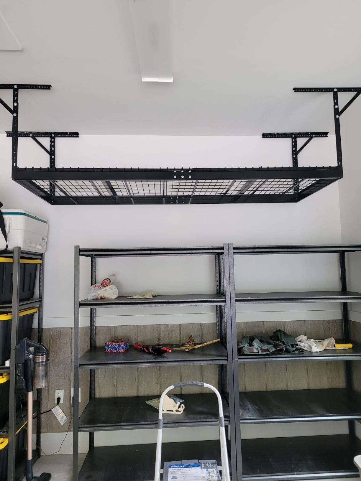 VEVOR Overhead Garage Storage Rack, 3x6 Garage Ceiling Storage Racks, Heavy Duty Adjustable Cold Rolled Steel Racks for Garage Storage, Organization, 550 lbs Load Capacity, 22''-40'', Black customer photo 1