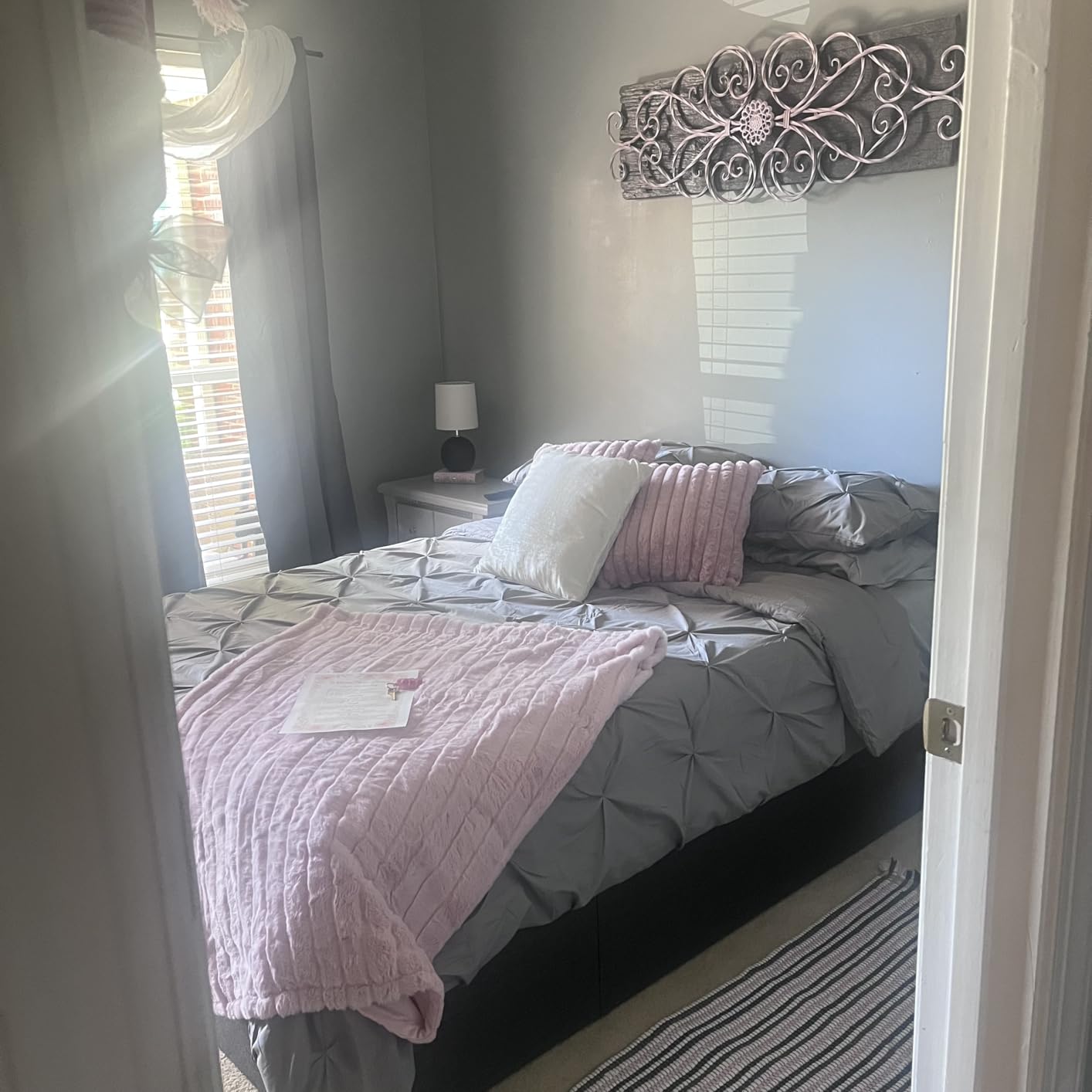 Allewie Full Size Platform Storage Bed Frame with 3 Drawers, Dark Grey customer photo 2