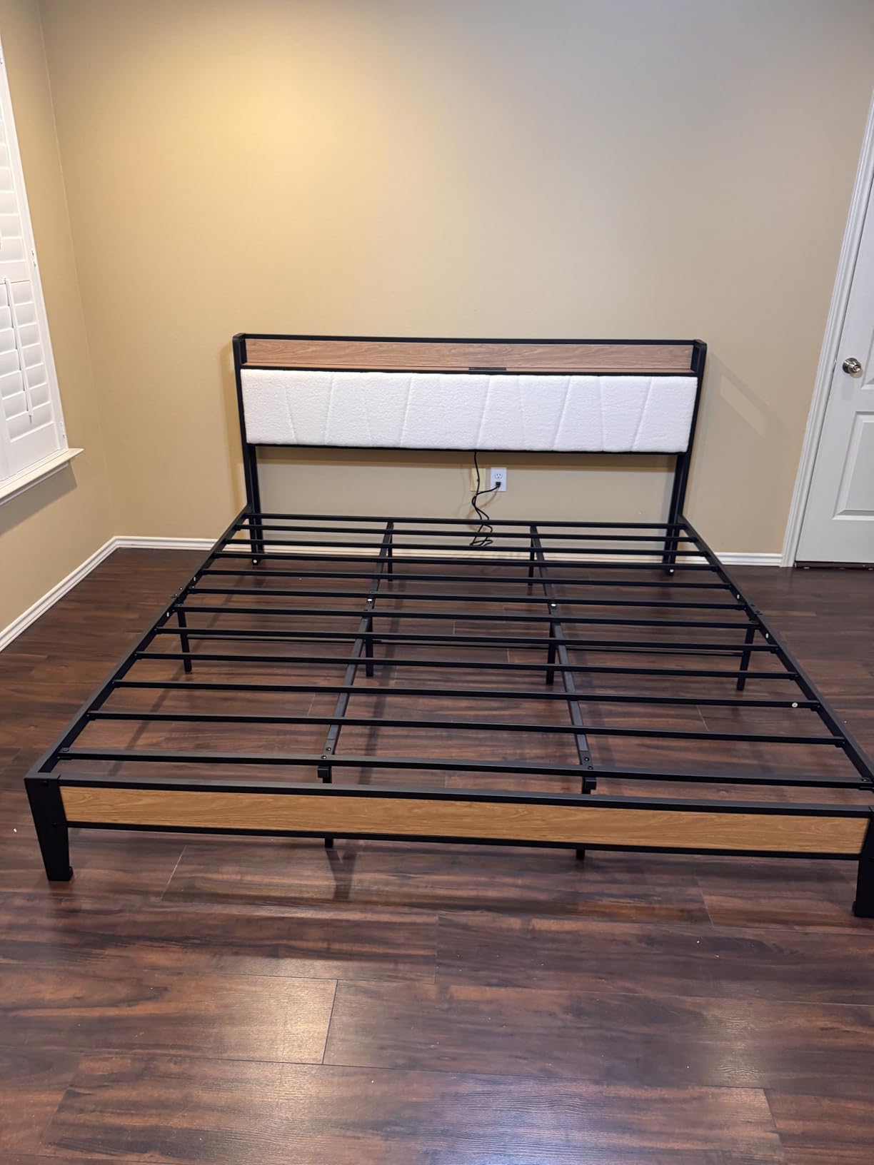 LIKIMIO Twin Size Bed Frame with Storage Headboard and Charging Station customer photo 1