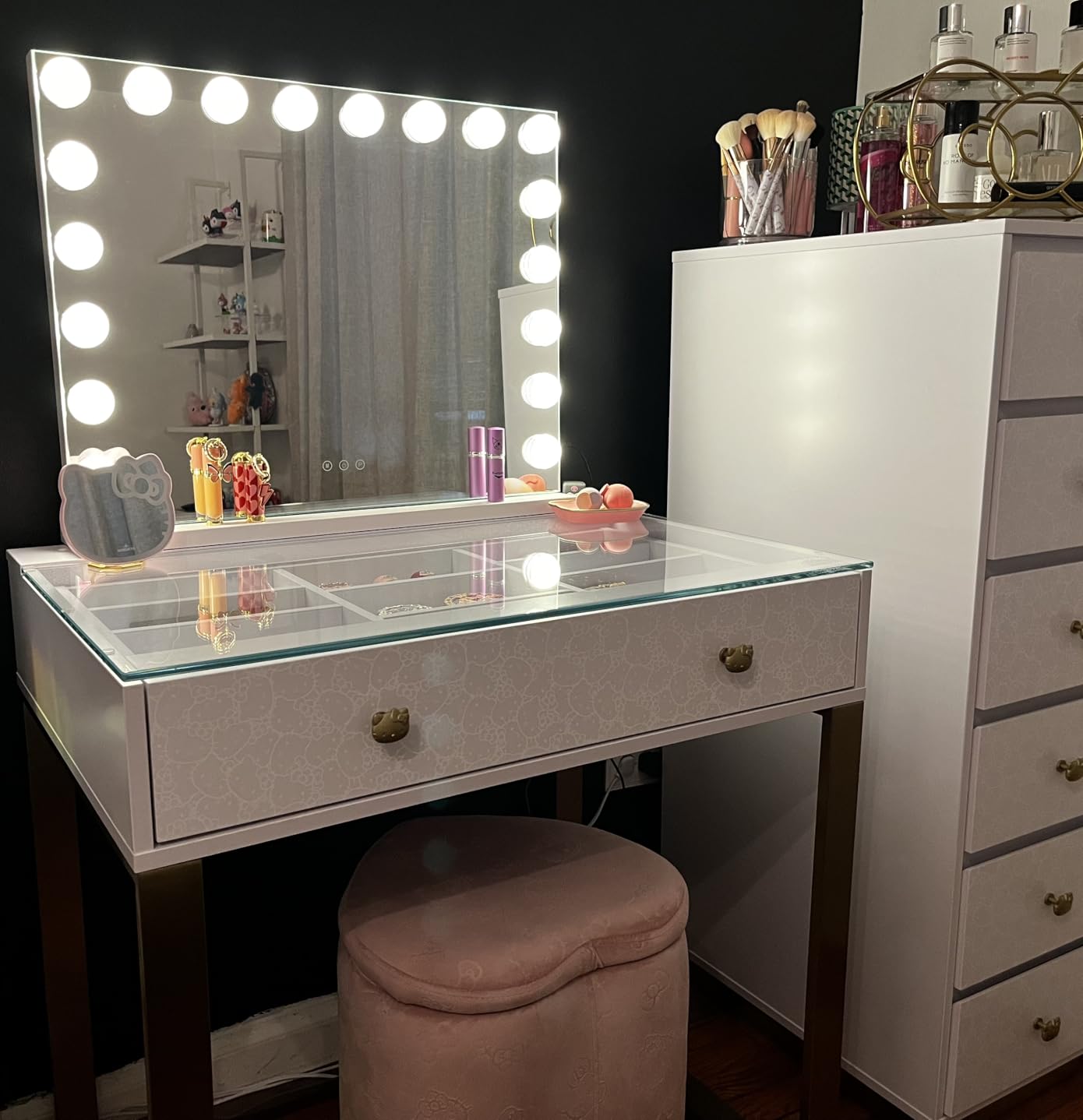 M MIVONDA Hollywood Vanity Vanity, Makeup Mirror with 18 Dimmable LED Bulbs customer photo 2