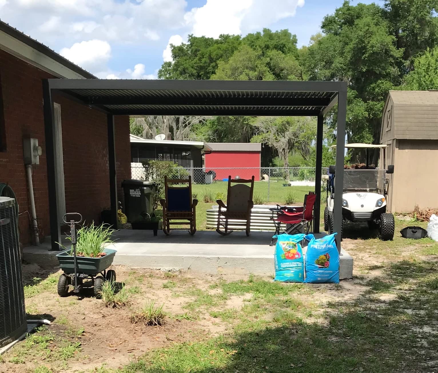 PURPLE LEAF Louvered Pergola 12' x 14' 94AS All-Aluminum Rustproof Gray customer photo 2