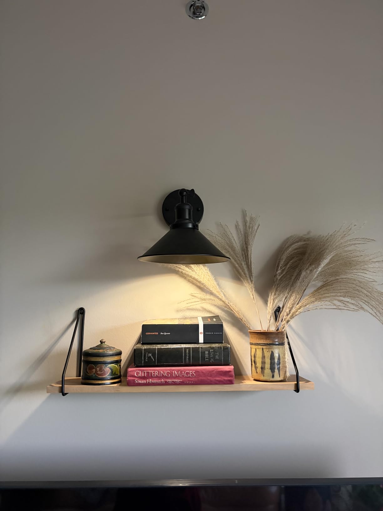 Bailoch Black Vintage Wireless Battery Operated Wall Sconces, Industrial Cordless Battery Powered Led Wall Lights Set of 2, Wall Lamp Fixture Indoor with Remote Control for Bedroom Farmhouse Gallery customer photo 1