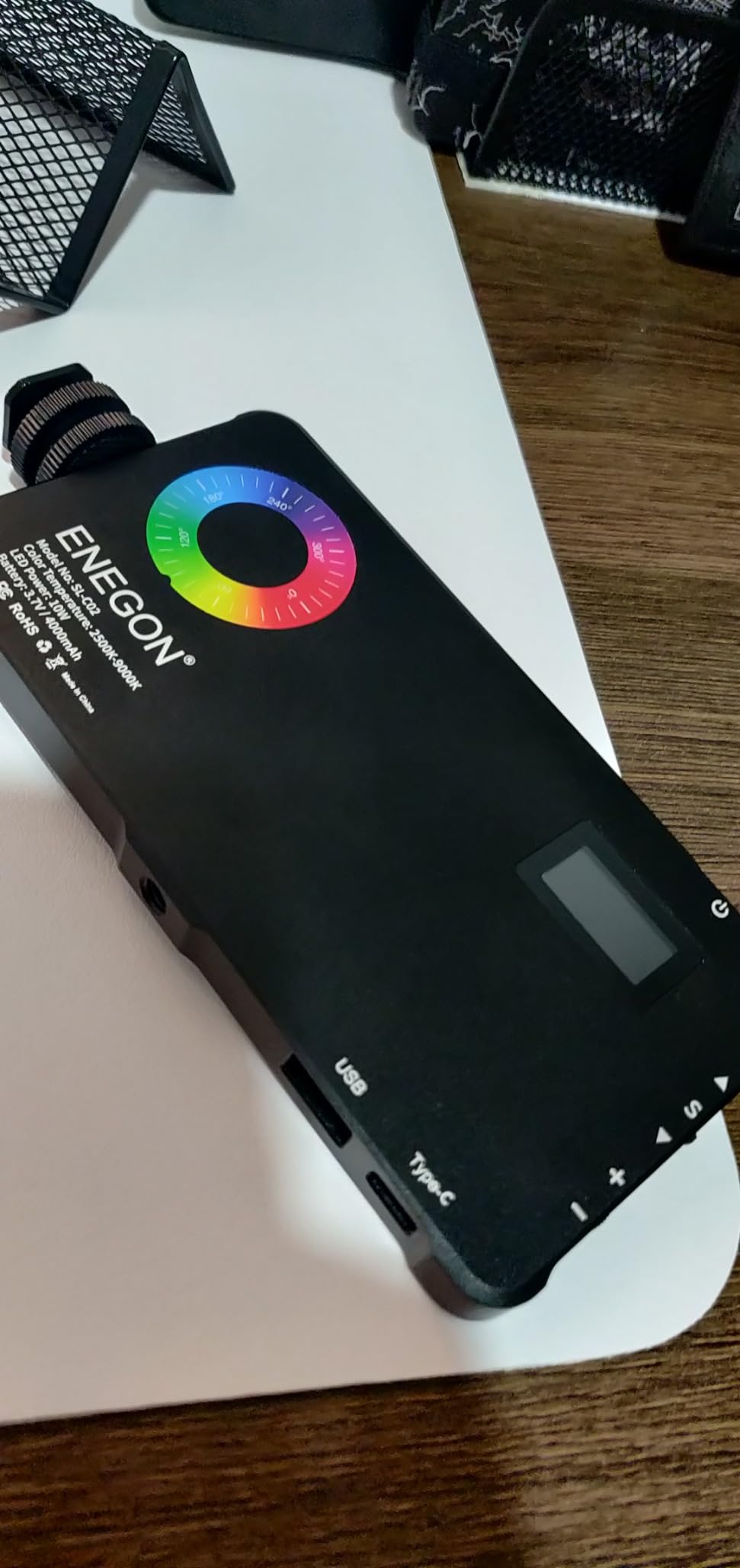 ENEGON RGB Video Light, Built-in 4000mAh Rechargeable Battery LED Camera Light Full Color 24 Common Light Effects, CRI≥95 2500-9000K LED Video Light Panel with Power Bank Function. customer photo 1