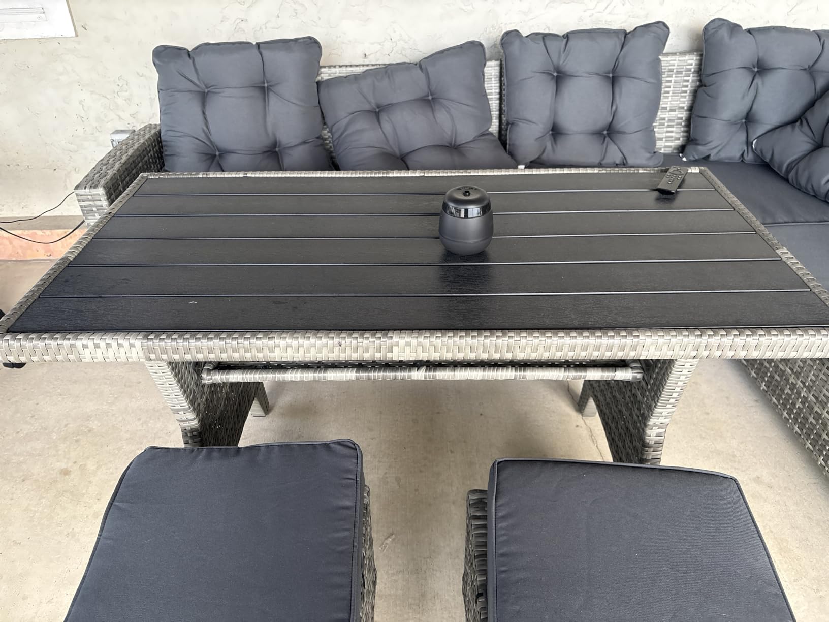 KROFEM 4 Piece Patio Furniture Set, Outdoor Wicker Conversation Set customer photo 2