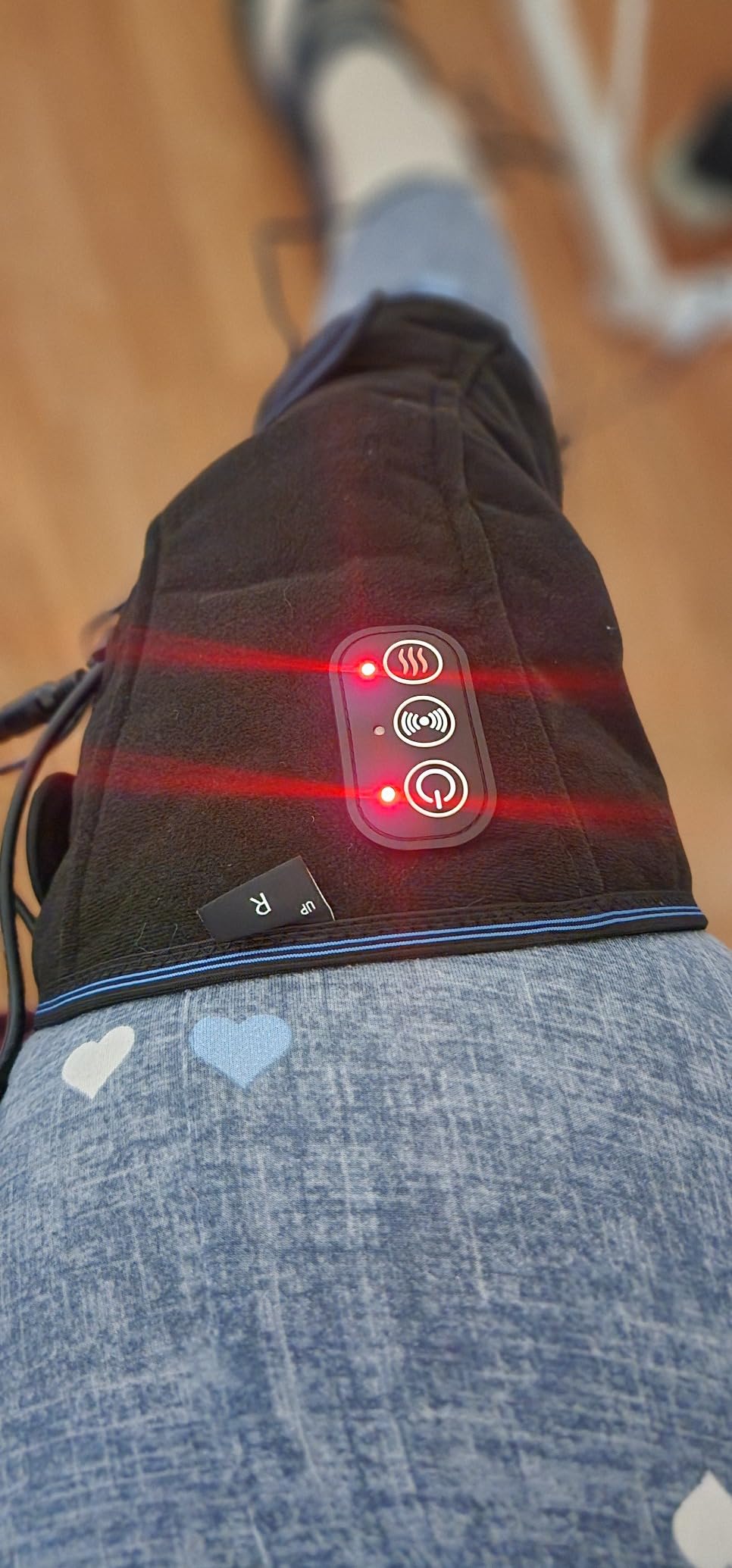 comrelax Knee Massager with Heat & Vibration, Heating Pad for Knee Pain Relief, Heating Pad for Leg Pain, Leg Massager, 3 Vibration Modes 3 Heat Levels, AC Adapter Heating Faster (No Battery) customer photo 1