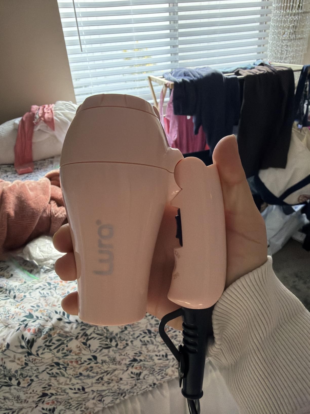 Foldable Travel Hair Dreyr Mini:Dual Voltage Small Lightweight Blow Dryer for International Travel,1200w Compact Hairdryer with Concentrator and Travel Bag(White) customer photo 1