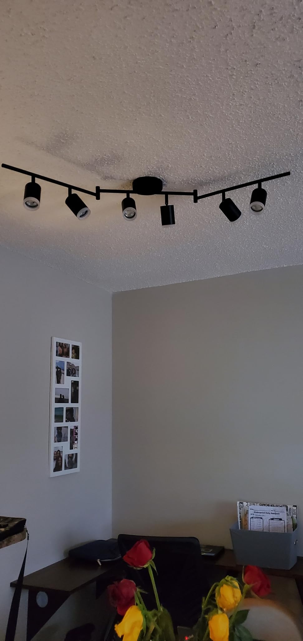 Bojim 6 Light Black Kitchen Track Lighting Fixtures Ceiling Adjustable Head customer photo 1