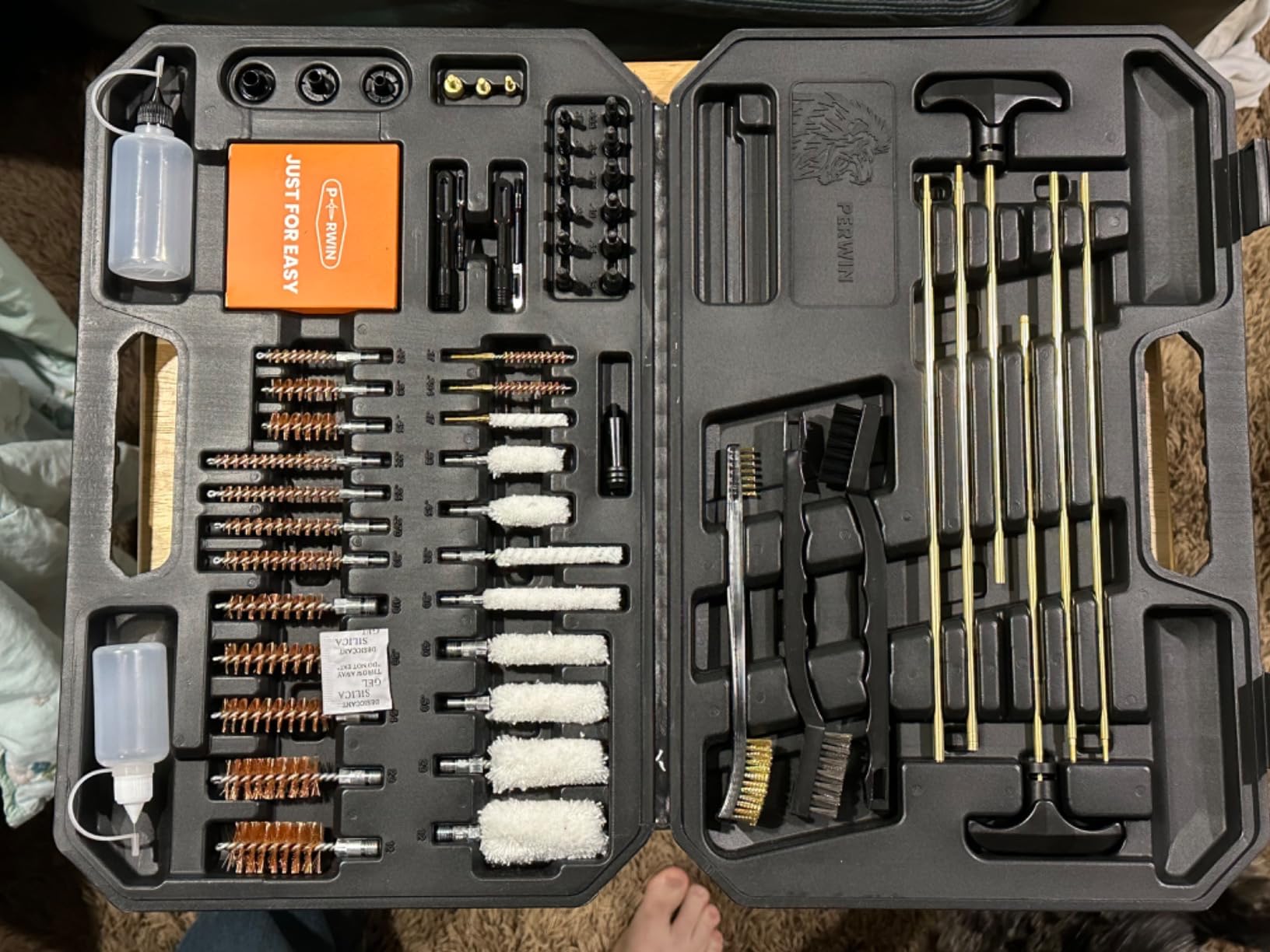 PERWIN Universal Gun Cleaning Kit for All Caliber Pistol Rifle Handgun Shotgun Hunting Cleaning Kit with Brass Rods and Tough Carrying Case, Gun Accessories Gifts for Men customer photo 1