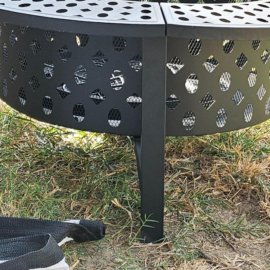OutVue 36 Inch Fire Pit with 2 Grills,Wood Burning Fire Pits for Outside | Fire Pit with Lid, Poker & Round Waterproof Cover, BBQ& Outdoor Firepit & Round Metal Table 3 in 1 for Patio, Picnic, Party customer photo 2
