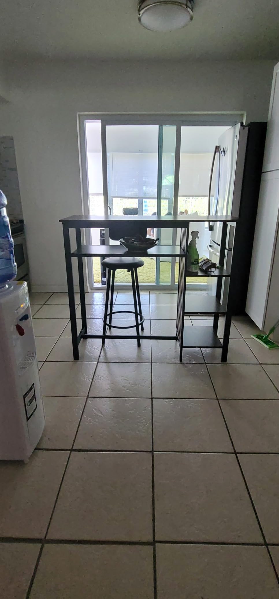 Bar Table and Chairs Set, 47'' Counter Height Dining Table Set with Storage customer photo 2