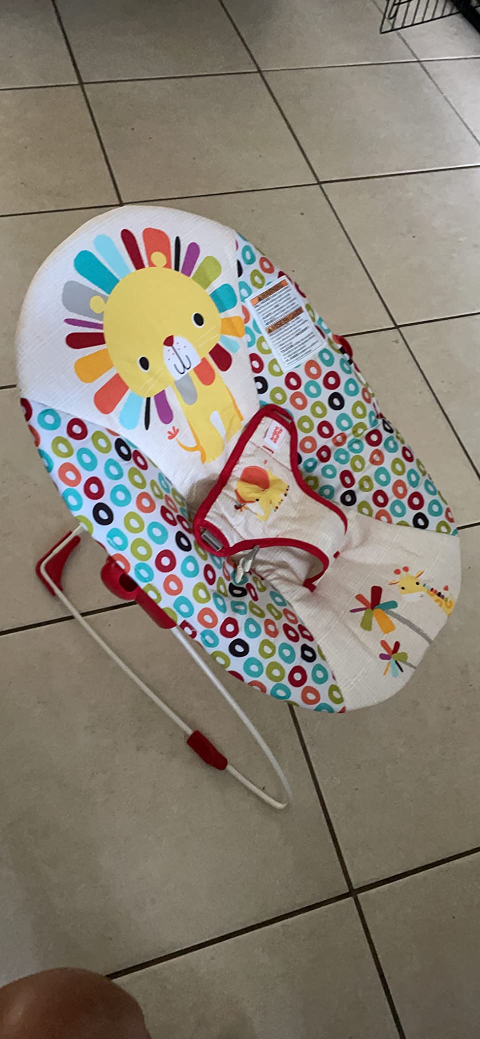 Bright Starts Pink Paradise Portable Baby Bouncer with Vibrating Infant Seat and -Toy Bar, Max Weight 20 lbs., Age 0-6 Months customer photo 1