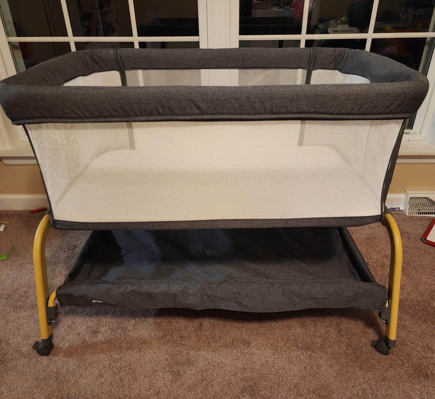Jimglo 3-in-1 Baby Bassinet, Bedside Sleeper & Rocking Bassinet, Full Mesh customer photo 1