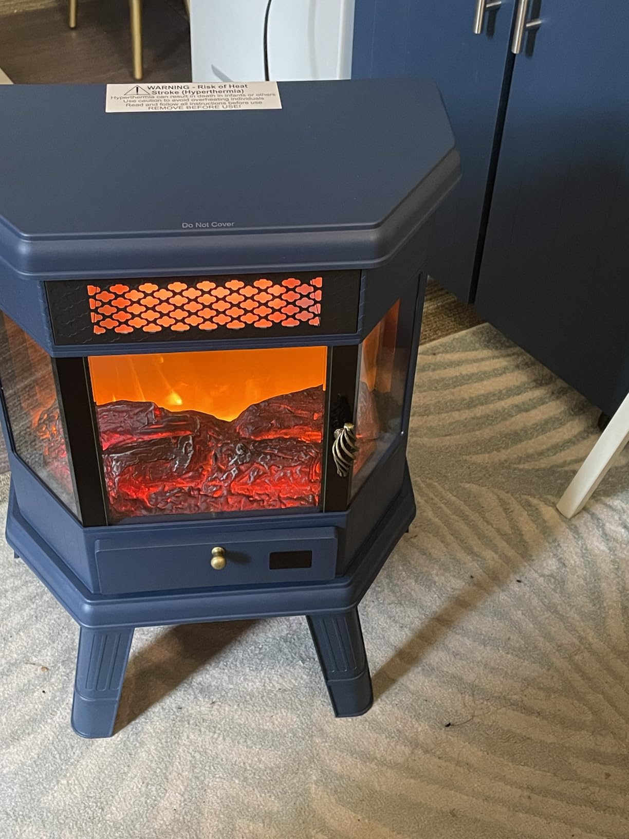 Electric Fireplace Heater 22 in Freestanding Fireplace Stove Infrared Fireplace RealSmart with 3D Flame Effect Remote Control, Timer, Overheating Protection Heater for Indoor Use Black customer photo 2