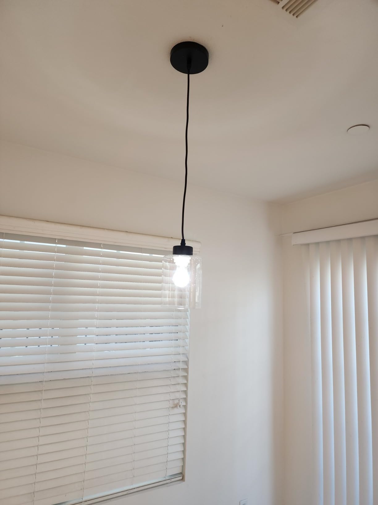 Modern Black Farmhouse Pendant Light with Glass Shade,Industrial Pendant Lighting, Adjustable Hanging Light Fixtures, Farmhouse Pendant Lighting customer photo 1