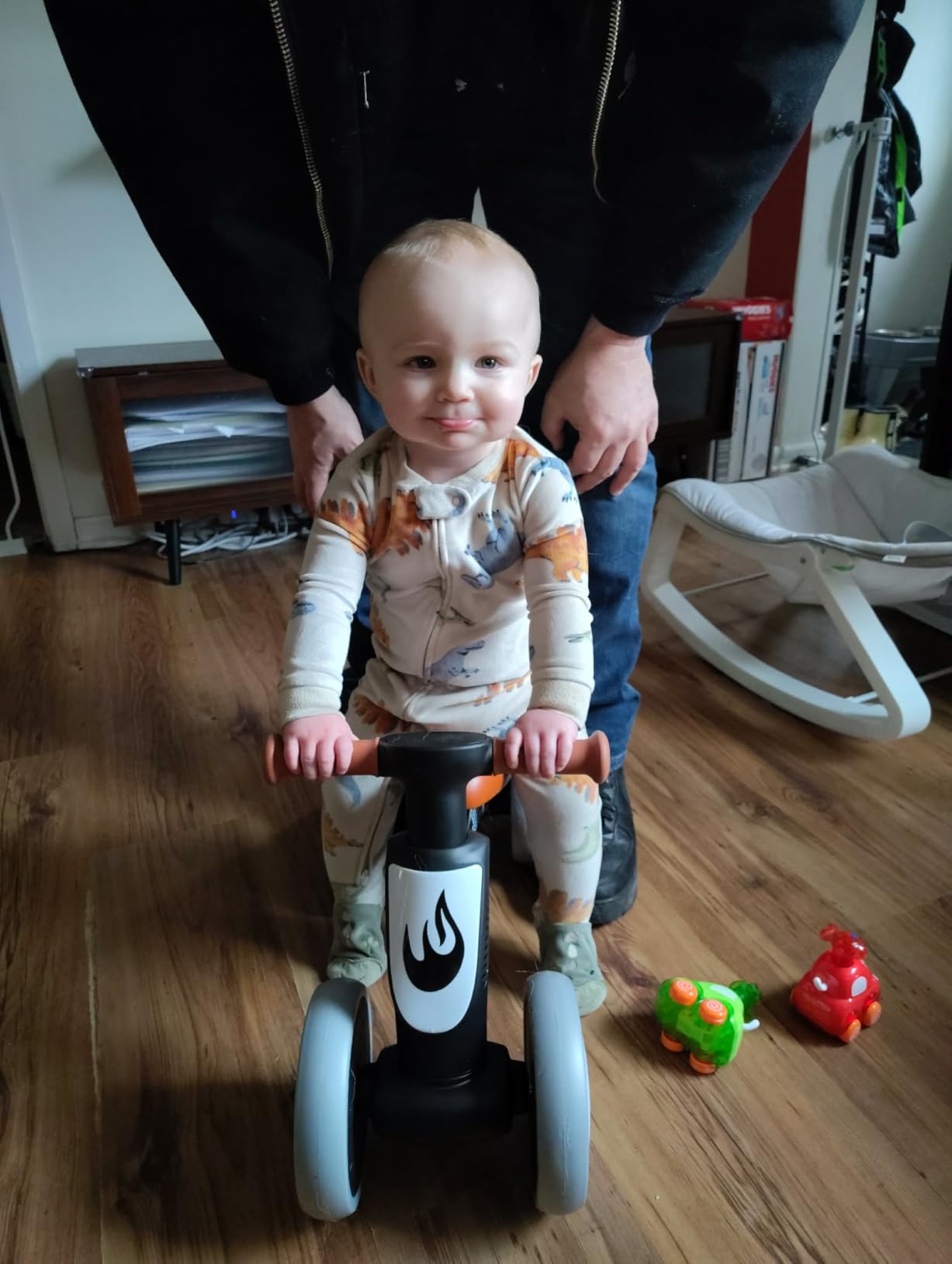 Colorful Lighting Baby Balance Bike Toys for 1 Year Old Boy Gifts, 10-36 Month Toddler Balance Bike, No Pedal 4 Silence Wheels & Soft Seat First Bike, One Year Old Boy Birthday Gift. customer photo 2